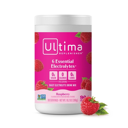 [BRSWKGYAAQPQCCDM] Ultima Replenisher Daily Electrolyte Powder Drink Mix – Sugar Free – Raspberry, 90 Servings – Hydration Powder with 6 Key Electrolytes and Trace Minerals – Keto Friendly, Vegan, Non-GMO