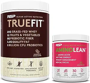[BRSWYGQ2BAIBGAL5] RSP NUTRITION TrueFit Protein Powder (Chocolate 2 LB) with AminoLean Pre Workout Energy (Watermelon 30 Servings)