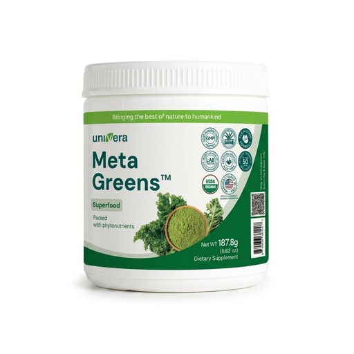 [BRSW2HATAQHA4ELG] Univera Metagreens, Green Superfoods Blend Powder, Smoothie Mix with Organic Spirulina, Vital Antioxidants, Alkalize, Detoxify, Vegan, 30-Day Supply.