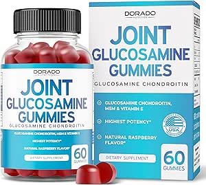 [BRSROBQCCQPB6FL5] Glucosamine Chondroitin Gummies Joint Supplement - Glucosamine Gummies for Adults Nutritional Supplements - Joint Supplements for Men & Women - Delicious Raspberry Flavor - (60 Count)