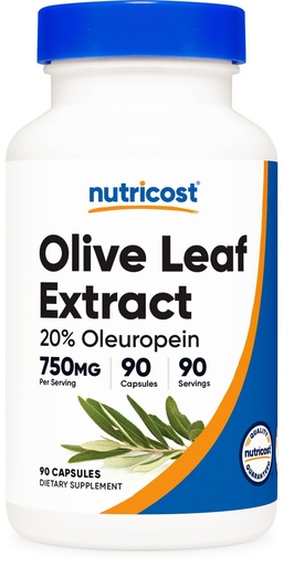 [BRSWYCYDOIMQ43D2] Nutricost Olive Leaf Extract (20% Oleuropein) 750 MG, 90 Capsules - Non-GMO, Gluten Free