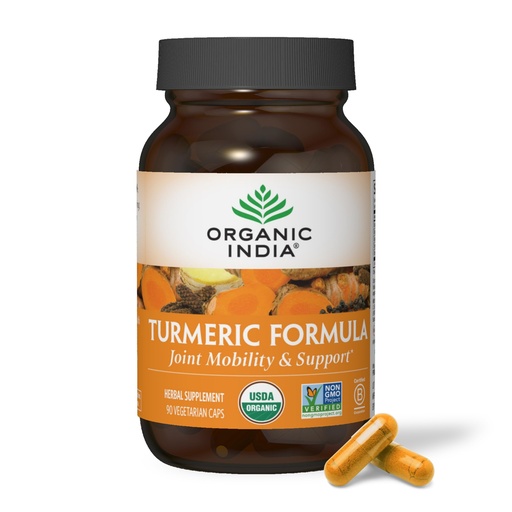 [BRSWIYQQAB7GIALU] ORGANIC INDIA Turmeric Curcumin Herbal Supplement - Joint Mobility & Immune System Support, Healthy Inflammatory Response, Whole Root Supplement, Organic Trikatu, USDA Certified Organic - 90 Capsules