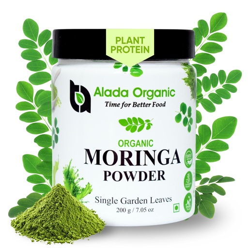 [BRSRMHAQCQFQE33Z] Moringa Powder Organic Certified Moringa Leaf Powder, Moringa Oleifera - Rich in Antioxidants and Immune Vitamin, Superfoods for Moringa Tea, Moringa Drink, India Grown, Vegan -7.05 OZ