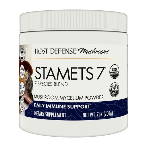 [BRSROBQNOAHAKHLG] Host Defense Stamets 7 Mushroom Powder - 7 Species Blend - Mushroom Supplement for Immune Support with Royal Sun Blazei, Cordyceps, Reishi, Maitake, Lion's Mane, Chaga & Mesima - 7 oz (133 Servings)*