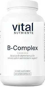 [BRSRAYA3DIBAICL7] Vital Nutrients Vitamin B-Complex | Vegan High-Potency Methylated B Complex Vitamins | B Vitamins Support Energy Production, Metabolism, and Heart Health* | Gluten, Dairy, Soy Free | 240 Capsules