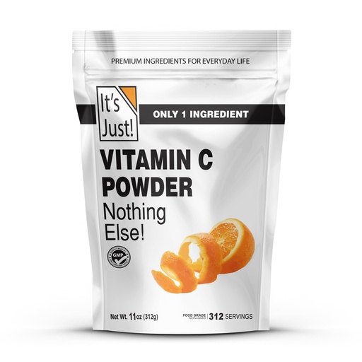 [BRSWGCQPBMHAMDTH] It's Just! - Vitamin C Powder, 100% Pure L-Ascorbic Acid, Food Grade, Immune Support, Homemade Cosmetics (11oz)