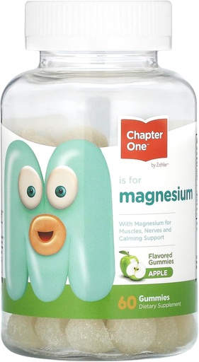 [BRSW2FQTOEIB6H3K] Chapter One Magnesium Gummies for Kids & Adults - Natural Calm Gummies - Calm Magnesium Citrate - Bone and Muscle Function Supplements for Kids & Adults - Mood Support, Kosher Apple Flavor (60)