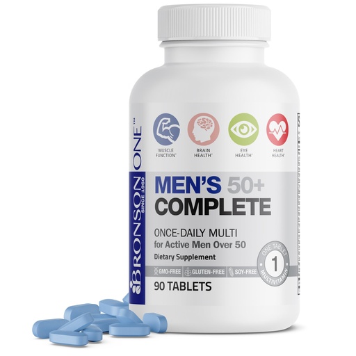 [BRSRMCDRDIOWGYDB] Bronson ONE Daily Mens 50+ Complete Multivitamin Multimineral, 90 Tablets