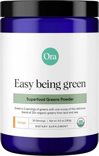 [BRSWGYYOCUIBGH3V] Ora Organic Greens Powder - Vegan, Gluten-Free, Ecologic Super Greens băutură pentru energie și dezintoxicare 