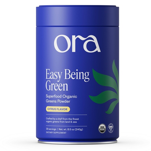 [BRSWGYYOCUIBGH3V] Ora Organic Greens Powder - Vegan, Gluten-Free, Organic Super Greens Drink for Energy and Detox | Antioxidants & Adaptogenic Herbs | 20+ Superfood Greens Blend - Citrus Flavor, 30 Servings