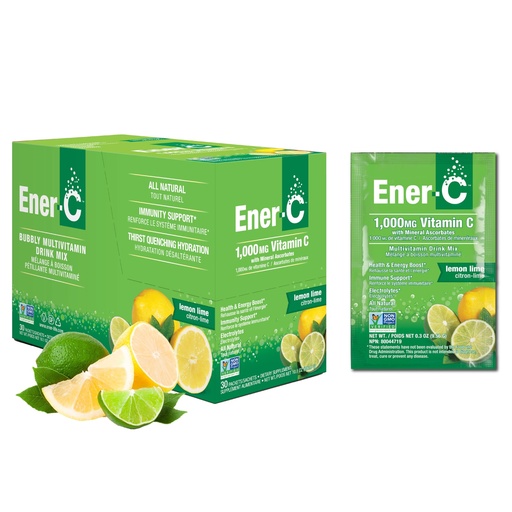 [BRSWIG34BYJR433G] Ener-C Multivitamin Drink Mix - Vitamin Packets for Water, Electrolytes Powder Packets, Vitamin Drink Mix, Hydration Liquid Mix, Immune Booster for Adults, Healthy Energy - Lemon Lime, 30 Count