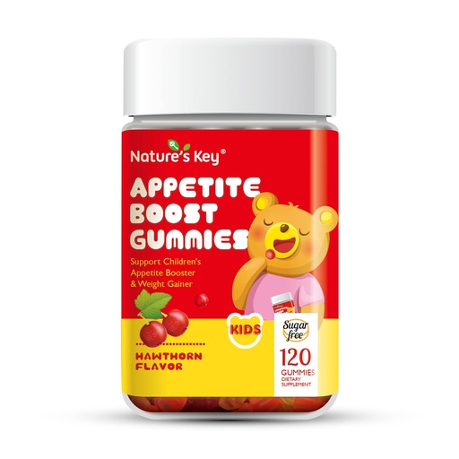 [BRSRMYYEBANWYHTU] Nature's Key Appetite Booster Gummies - for Kids to Eat More, Support Appetite Stimulant and Weight Gainer -Hawthorn Flavor (120 Count, Pack of 1)