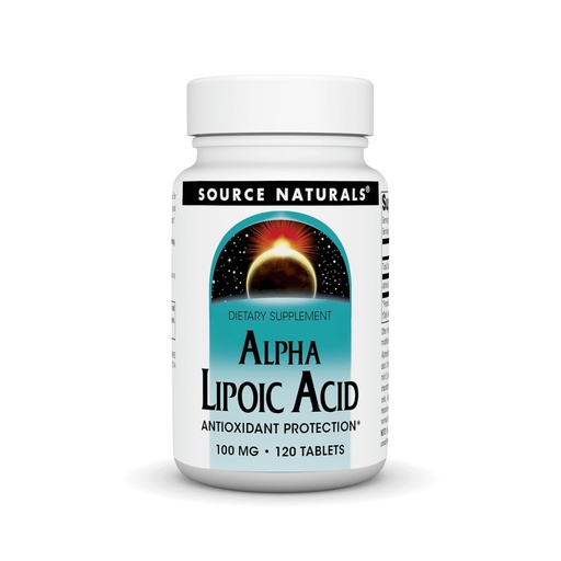 [BRSWIYT7OZYR6YDO] Source Naturals Alpha Lipoic Acid Supports Healthy Sugar Metabolism, Liver Function & Energy Generation* - 100 mg - 120 Tablets