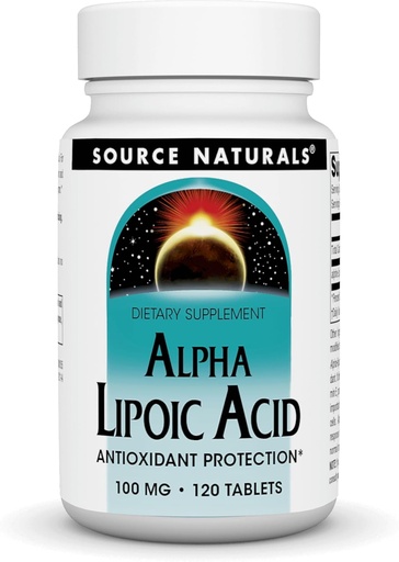 [BRSWIYT7OZYR6YDO] Source Naturals Alpha Lipoic Acid Supports Healthy Sugar Metabolism, Liver Function & Energy Generation* - 100 mg - 120 Tablets