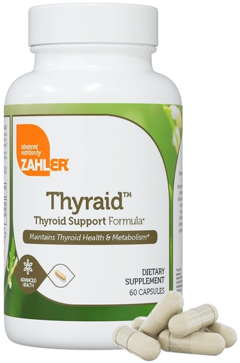 [BRSWKHD3AQOBS2AY] Zahler Thyraid - Thyroid Support Complex with Iodine, Zinc, L-Tyrosine, Ashwagandha, Forskholii - Pure Thyroid Support for Women and Men - Kosher Gluten Free Non-GMO Thyroid Supplement (60 Capsules)