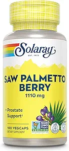 [BRSWIYQAO4FGODDE] SOLARAY Saw Palmetto Berry 1110 mg, Organic Saw Palmetto for Men, Healthy Prostate Support from Fatty Acids & Plant Sterols, Non-GMO, Vegan & Lab Verified, 60-Day Guarantee, 50 Servings, 100 VegCaps