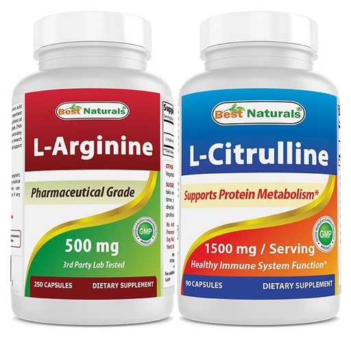 [BRSRMBQYDMCWMA35] Best Naturals L-Arginine 500mg & L-Citrulline 1500mg