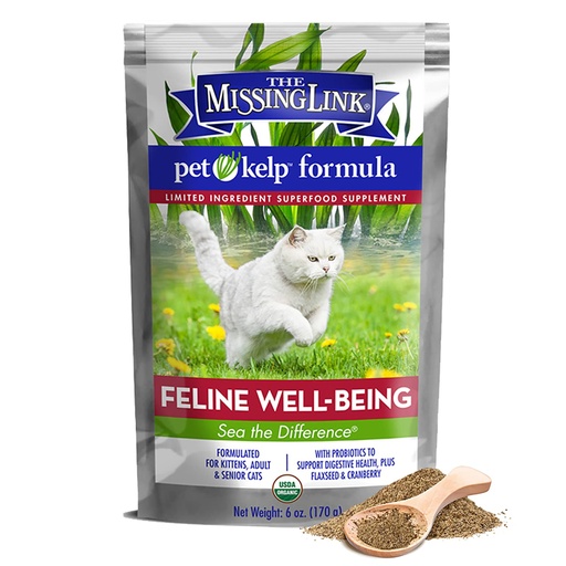 [BRSWKH32OYCQECDE] The Missing Link Pet Kelp Feline Well-Being 6oz Superfood Powdered Supplement, Organic & Limited Ingredient Formula for Digestive & Overall Health of Cats