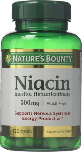 [BRSWKZAKPNYGM334] Nature's Bounty Flush Free Niacin 500 Mg, 240 Capsules (2 X 120 Count Bottles)