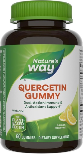 [BRSRM23QBMBRGCLX] La natura de Way Quercetin Gruies amb Zinc, suport de defensa dune *, suport contra l'Anodiant Poderós *, Llimona Flavored 60, Grulandes