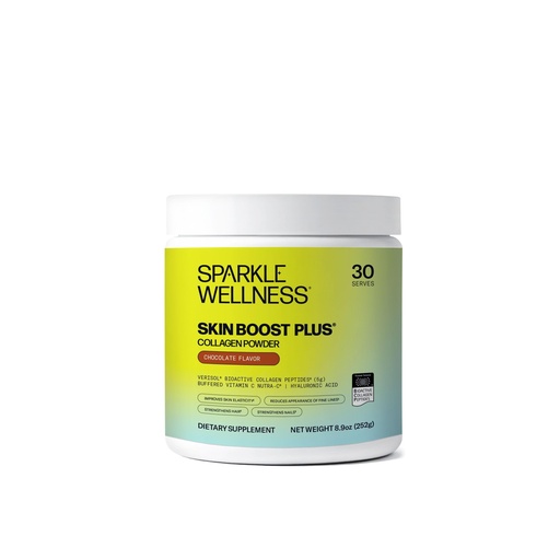 [BRSRAZIYCV6B6FD4] Sparkle Wellness VERISOL Bioactive Hydrolyzed Collagen Peptides | Collagen Powder Supplement with Vitamin C & Hyaluronic Acid for Hair, Skin, and Nail Health | Skin Boost Plus (Chocolate) [30-Serves]