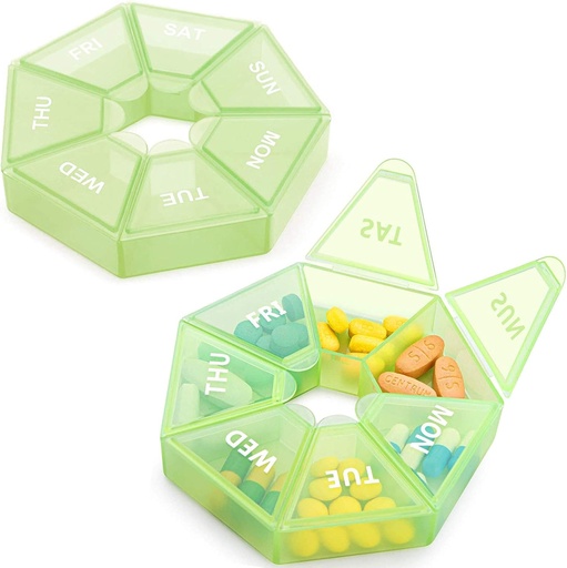 [BRSW2YYRCF7AACAY] 2PCS Weekly Pill Organizer Large 7 Day Pill Box Organizer Daily Medicine Case for Vitamin Fish Oil Pills Supplements Arthritis Friendly