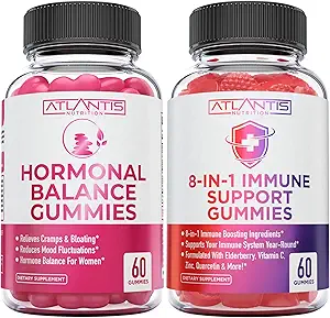 [BRSRMCQFDF6BGALX] Atlantis Nutrition 60 Hormonal Balance for Women Gummies + 8-in-1 Immune Support 60 Gummies