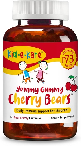 [BRSW2HYNCN4GEH3O] NORTH AMERICAN HERB & SPICE Kid-e-kare Yummy Gummy Cherry Bears - 60 Real Cherry Gummies - Daily Immune Support for Children - with P73 Oreganol & Black Seed Oil - Non-GMO - 30 Servings
