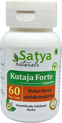 [BRSRA2QDDEMRAADD] Kutaja Forte Capsules 500 mg. 60 Veg. Capsule | Kutaja (Holarrhena Antidysenterica) Extract Capsules for Men and women | Ayurvedic Herbal Supplement/Remedies | 10:1 Forte (1 Bottle of 60 Capsules)