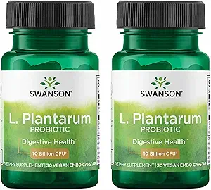 [BRSWKHYYDEDWC3T4] Swanson L. Plantarum - Digestive Supplement Promoting Gastrointestinal Balance & Bowel Regularity - Natural Formula to Help Reduce Bloating - (30 Veggie Capsules) 2 Pack