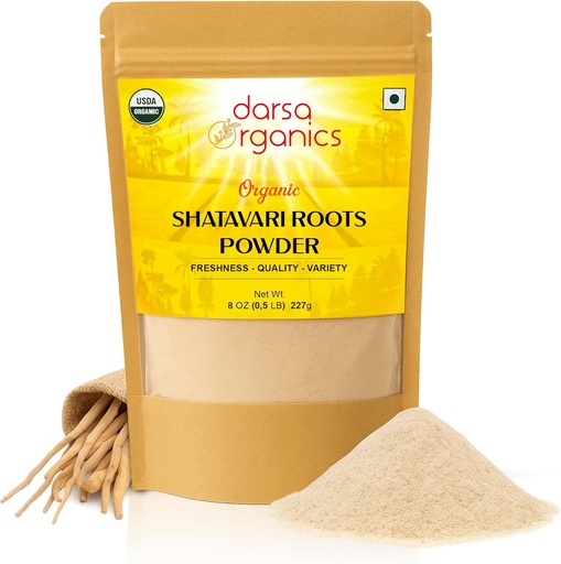 [BRSROAA7BYBQG3IY] Shatavari Powder 8 oz, USDA Organic Certified Asparagus Racemosus, Ayurvedic Herb for Women’s Health, Hormonal Balance & Vitality, Great for Tea & Smoothies, Non-GMO, Vegan, Kosher