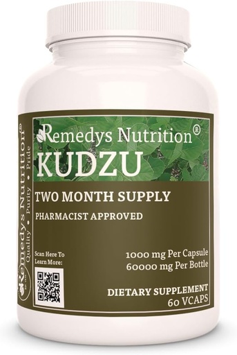 [BRSWYZ3YOJ4GG235] Remedy's nutrition Kudzu Root | 1,000mg, 60 Vegan Capsules Herbal Dietary Supplement | Two Month Supply