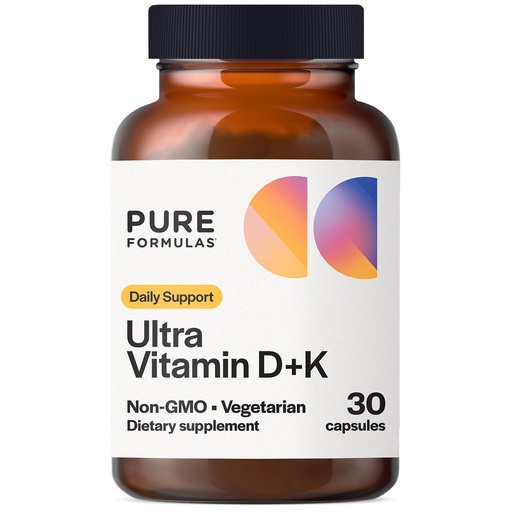 [BRSROAYCA4NA4DL2] PureFormulas Vitamin D3 K2 Vitamin 5000 IU - VIT D3 K2 Supplement for Calcium Absorption, Bone Strength, Cardiovascular & Immune Function Support, Soy-Free, Non-GMO 30 Vegetarian Capsules
