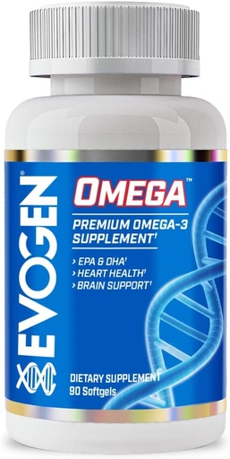 [BRSRMAI7BV7GY2TU] Evogen Omega Fish Oil | Premium Omega-3 Supplement | Overall Wellness | EPA & DHA | 90 Softgels