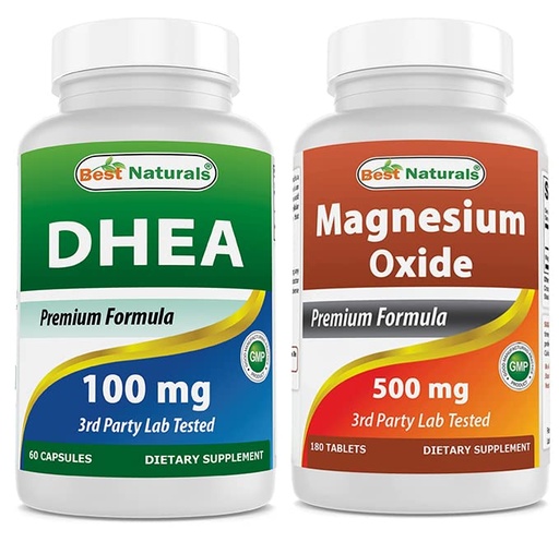 [BRSRMBQOOICAYC3G] Best Naturals DHEA 100 mg & Magnesium Oxide 500 mg