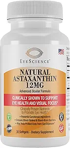 [BRSW2ZIQCB5AODT6] EyeScience Astaxanthin 12mg, Non-GMO, Gluten Free, 30-Count