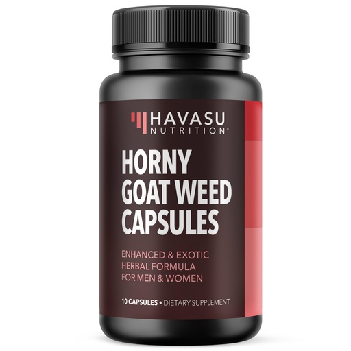 [BRSWYHTQBYPAMGT2] Unisex Horny Goat Weed Capsules for Men & Women - Extra Strength Performance & Energy Support with Tongkat Ali, Muira Puama, and Saw Palmetto - 10 Count - Herbal Supplement for Increased Endurance