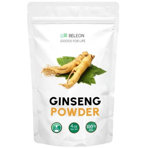 [BRSRA2TYPJ5GK3LO] Ginseng Root Powder 4oz - Herbal Supplement Panax Ginseng, Active Ginsenosides, Rich in Antioxidants