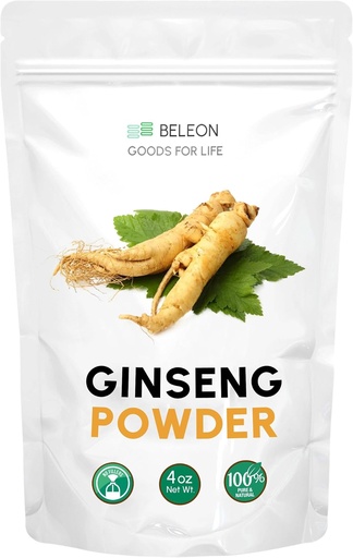 [BRSRA2TYPJ5GK3LO] Ginseng juurijauhe 4oz - kasviperäisten täydentää Panax Ginseng, aktiiviset ginsenosidit, runsaasti antioksidantteja