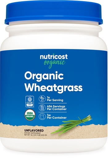 [BRSWGEDQBYMAYEQ3] Nutricost Organic Wheatgrass Powder 1 LB - Non-GMO Superfood