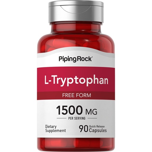 [BRSRM2Q5BMFWAETV] Piping Rock L-Tryptophan 1500 mg | 90 Capsules | Free Form | Non-GMO, Gluten Free Supplement