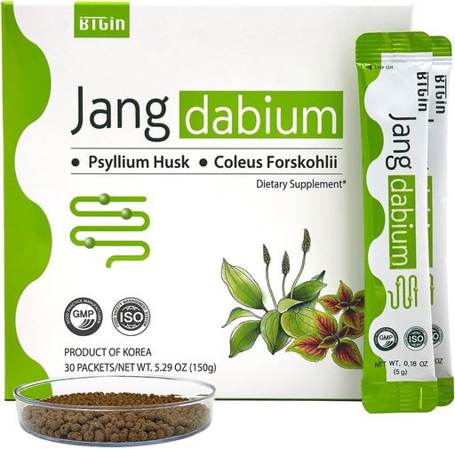 [BRSROCYTA4JQG234] Psyllium Husk Fiber,Coleus Forskohlii,Fish Collagen Supplement for Digestive Health, Weight Management Colon Cleanse, Jangdabium 30 Packets