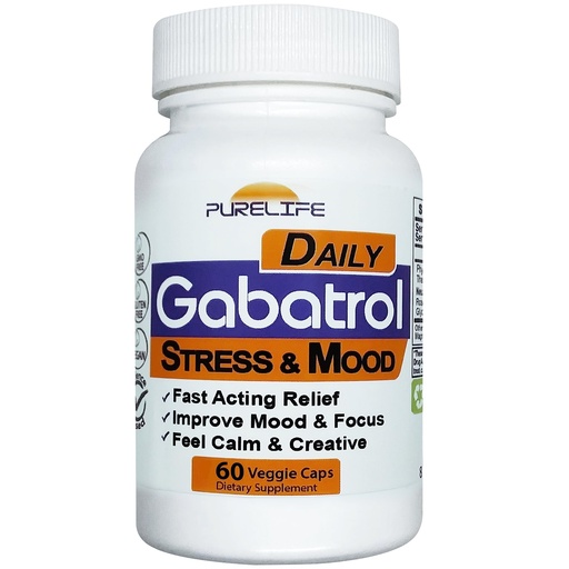 [BRSRO2QLCIFGGCL6] Gabatrol Daily – Plant Based GABA Supplement. Vegetarian and Vegan Friendly (60 Veggie Caps)