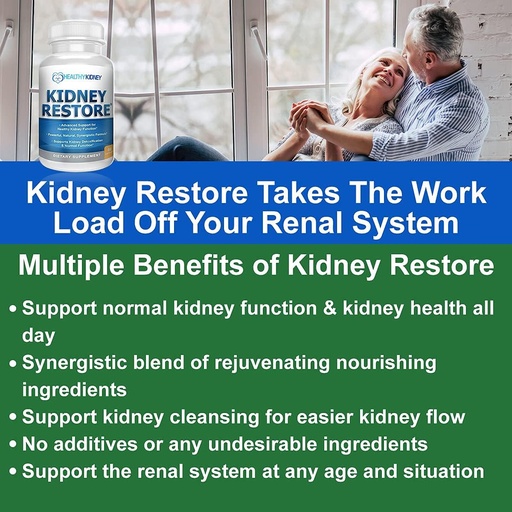 [BRSROYLROJ6AMFLZ] Kidney Cleanse Detox & Repair - Formulated by Kidney Health Expert Living w/Transplant - US Made Kidneys Support Supplement, Detox & Flush - Renal Vitamins 120 Capsules