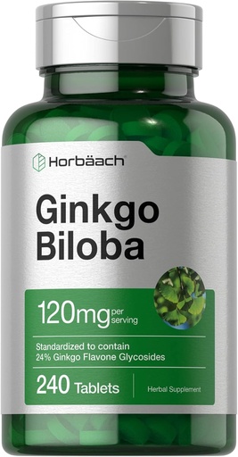 [BRSRMCQ5ABYWAALZ] Horbäach Ginkgo Biloba dodatek 124; 120mg FLAND124; 240 tablet FLAND124; Standardizovaný Herbal Extract FLAND124; Flavone Glycosids FLAND124; Vegetarian, Non- GMO, a gluten zdarma