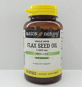 [BRSWIYAQOINBYDQ3] Mason FLAX SEED OIL 1000mg SOFTGELS 100 per bottle