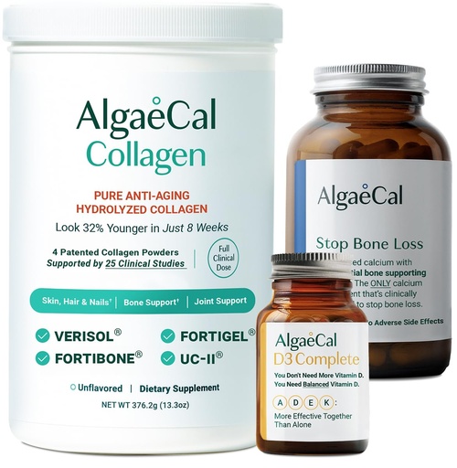 [BRSRAHD2BEDWCDTH] ALGAECAL Calcium, Vitamin D3 & Collagen Bundle – Collagen with Clinically-Supported Verisol, Fortibone & Fortigel, Plus 13 Bone Supporting Minerals and Vitamin ADEK for Bone Health & Anti-Aging