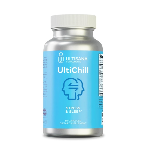 [BRSRAAYCOYJQOETG] UltiChill Stress Relief Supplement Supports Calm, Relaxation & Mood | Sleep Support w/Magnesium Glycinate, Vitamin B6, KSM-66 Ashwagandha, Turmeric & 5-HTP | 60 Capsules