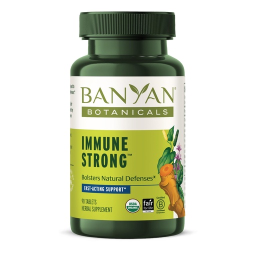 [BRSWIYT3AEGW2236] Banyan Botanicals Organic Immune Strong – Systemic Defense & Cellular Fortification – with Turmeric, Tulsi & Ashwagandha for Year-Round Immune Support – 90 Tablets – USDA Organic