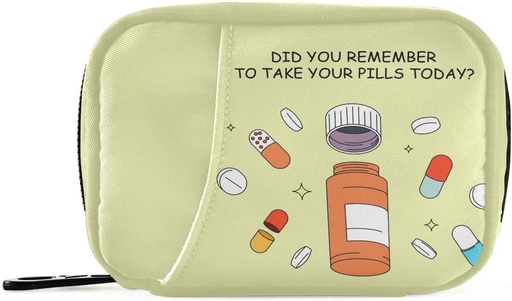 [BRSRMCAKPIAWKHTL] Naanle 7 Day Pill Case Bag - Portable Weekly Pill Organizer with Zipper, Compact Size for Vitamin Supplement Holder